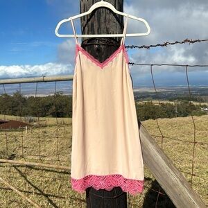 Le Superbe Sexy Beige Pink Knee Length Night Gown Slip